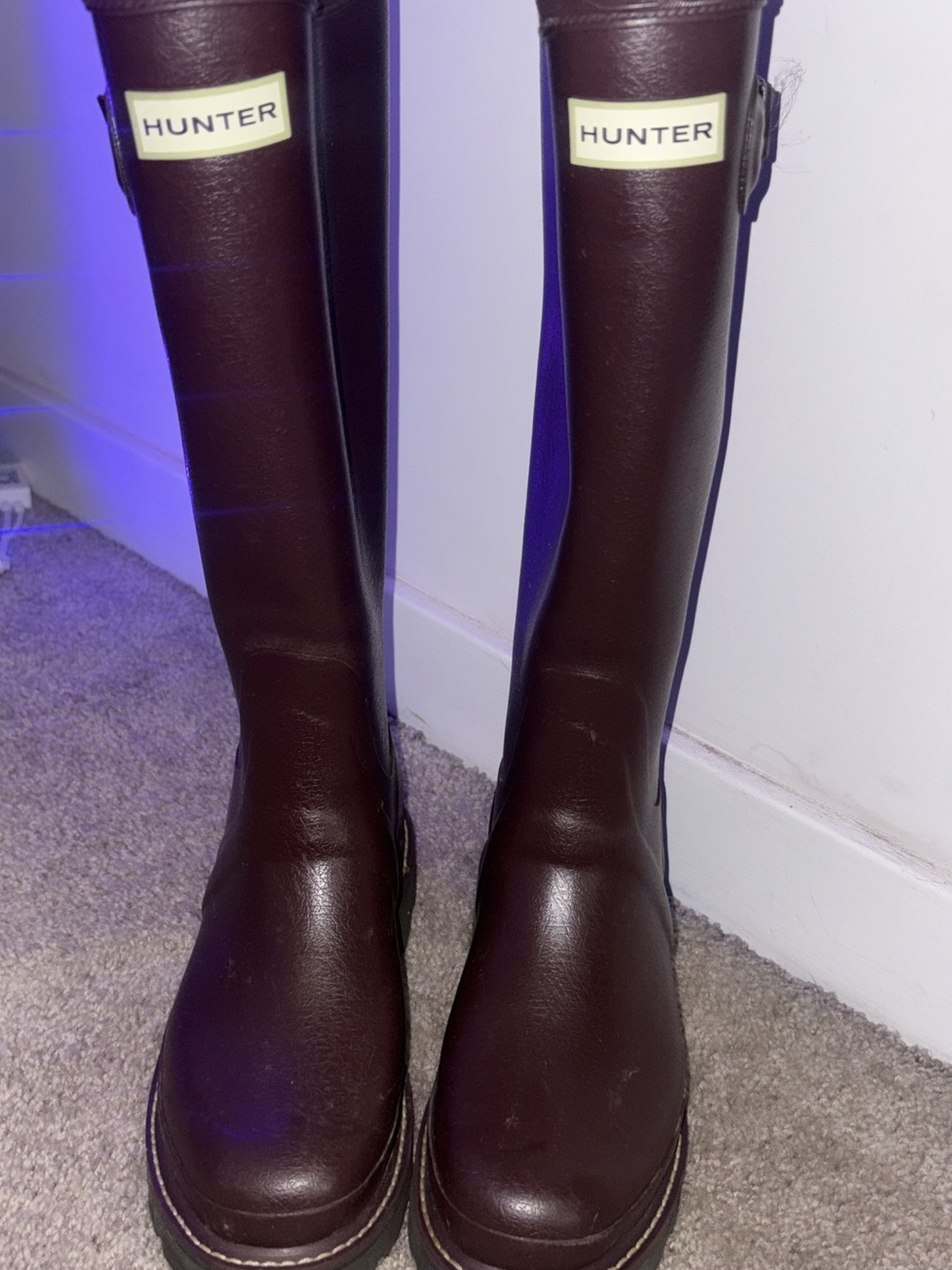 Hunter Over-the-Knee Rain Boots in Dark Brown